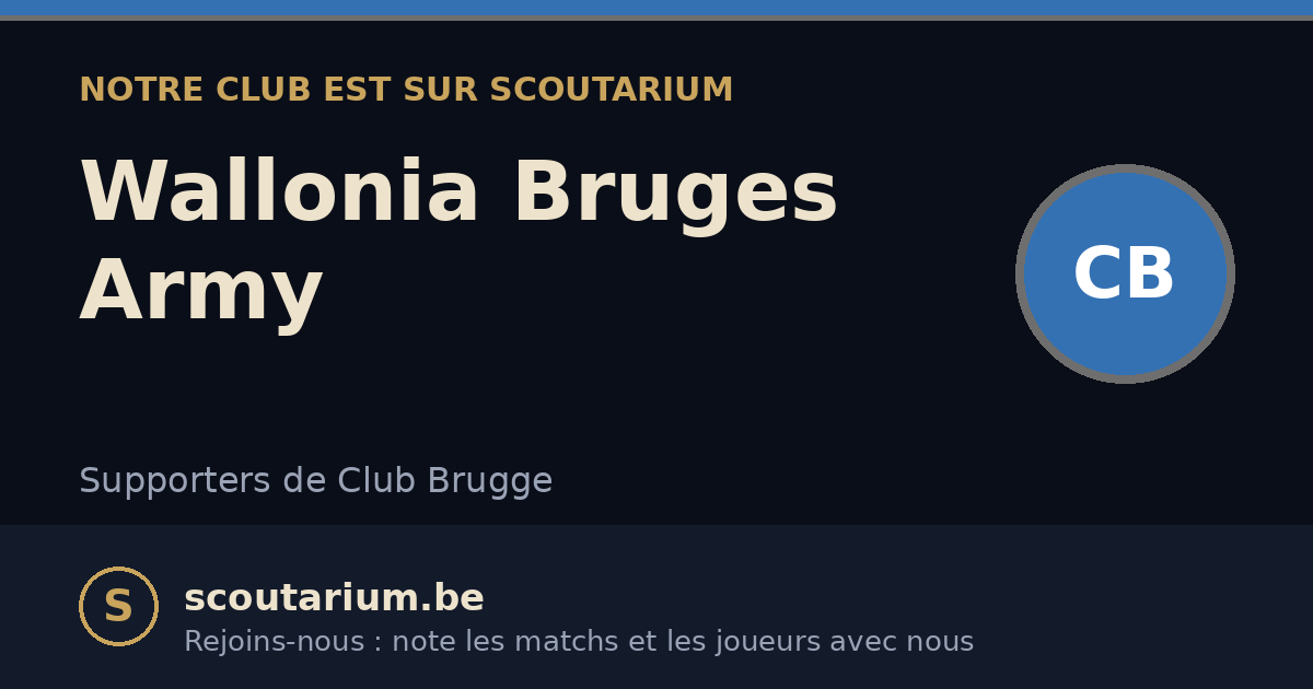 Notre club est sur Scoutarium : Wallonia Bruges Army
